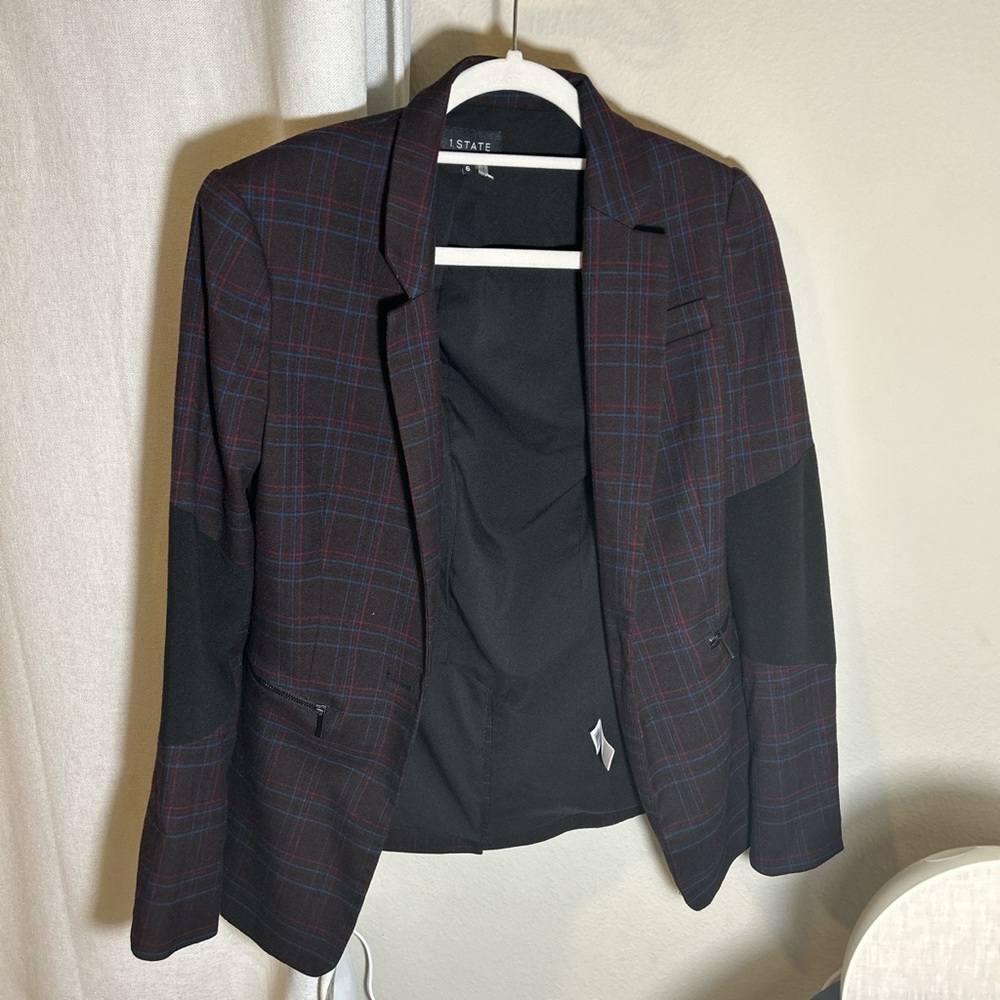 1. STATE size 6 plaid blazer